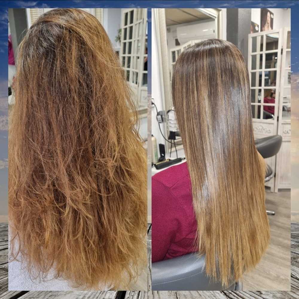 alisado de cabello antes y despues