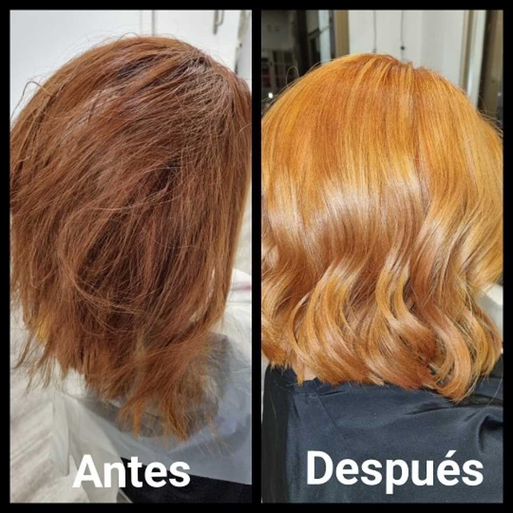 pelo antes y despues cambio color